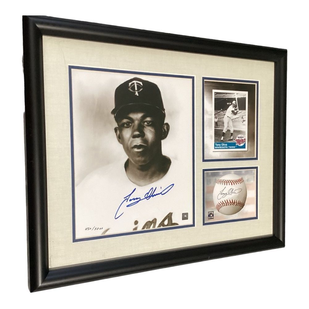 Tony‎ Oliva Signed Framed Photo Twins Autographed Baseball Card Memorabilia